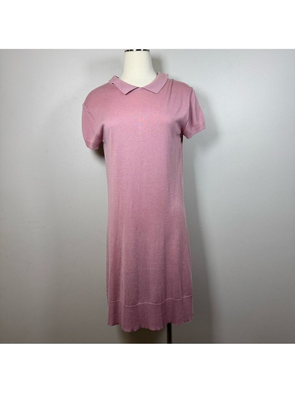Lacoste Shirt Midi Dress Silk Blend size 38 Medium
